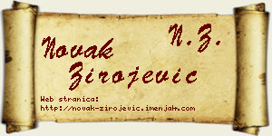 Novak Zirojević vizit kartica